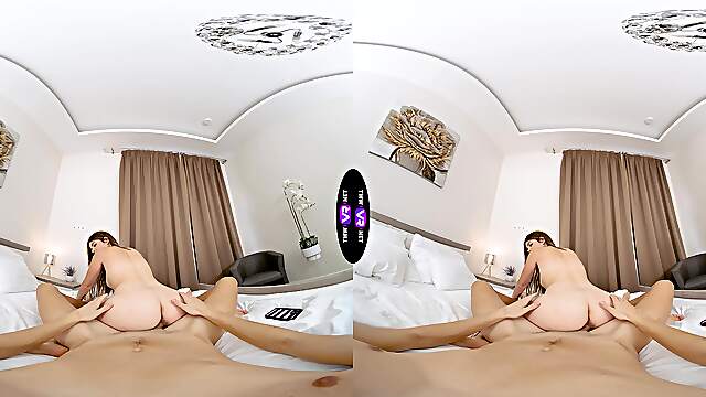 Virtual reality sex with hot teen peaches in pov style