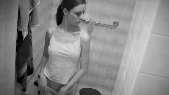 Solo teen in bathroom