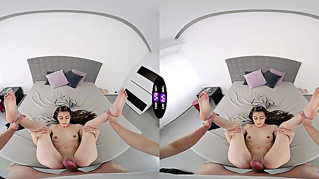 Nicole Sweet rides a big cock in a steamy virtual reality scene