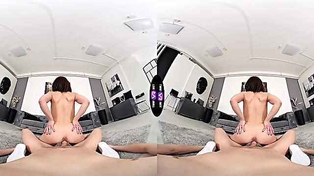 Skinny brunette teen Lola Danger rides cock in vr