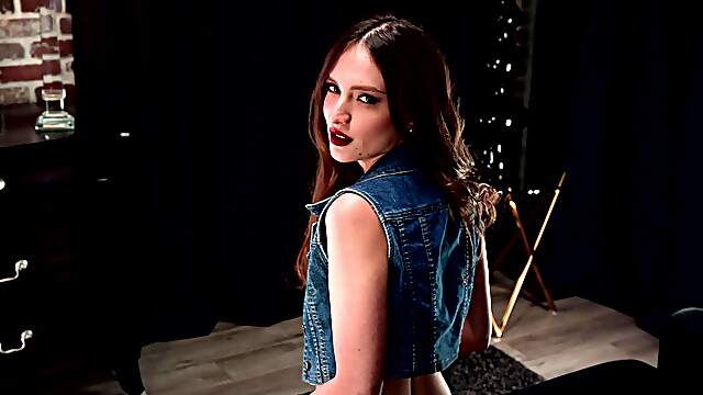 Two cute babes, Madison and Izzy Lush, moaning on the sofa