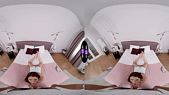 Redhead teen Sirena Milano rides cock in vr