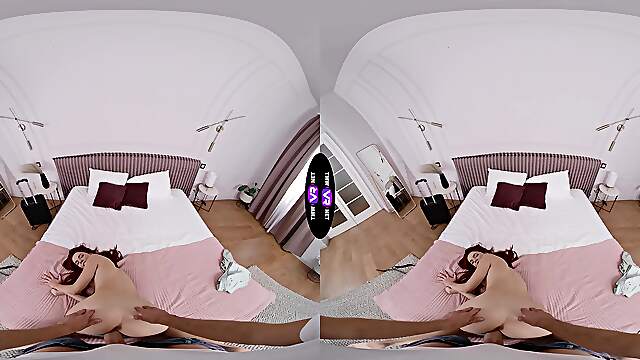 Redhead teen Sirena Milano rides cock in vr