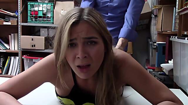 Blondie's naughty cop fantasy comes true in an unscripted scene