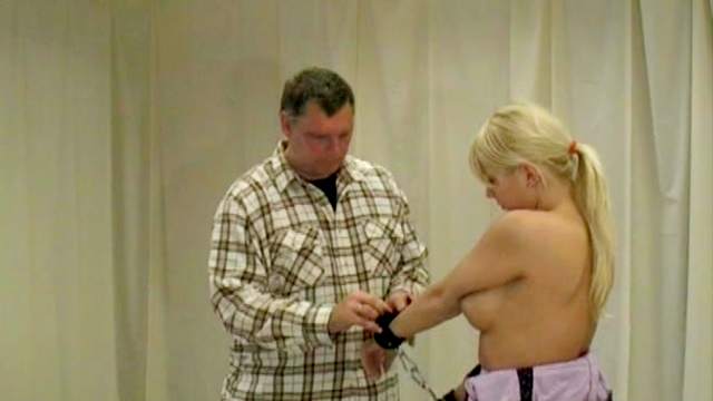 Whipping makes busty girl scream in pain