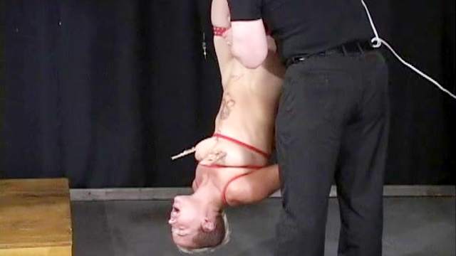 Bound upside down and flogged by master