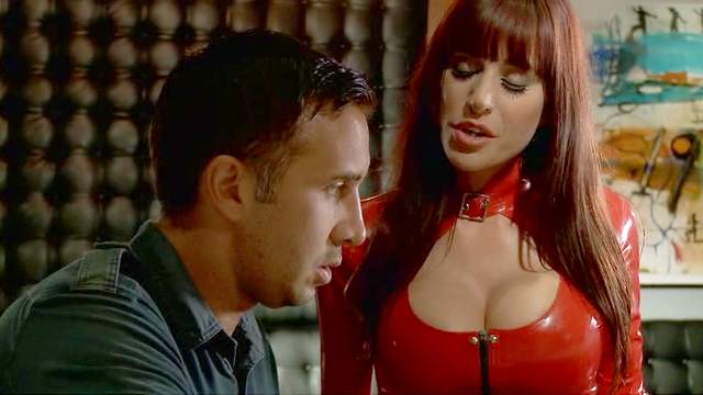 Gia Dimarco skintight red latex sex scene