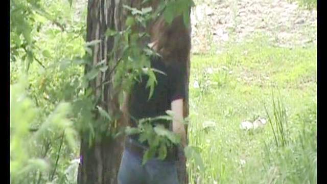 Big ass girl voyeur pissing outdoors