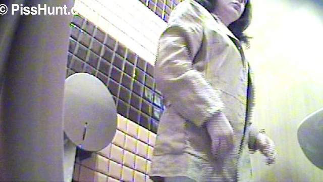 Public bathroom piss on hidden camera