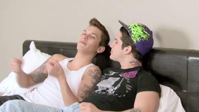 Tattooed gay guys make anal porn video