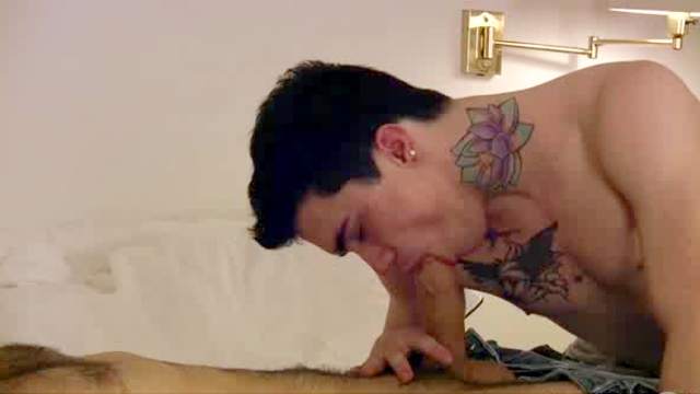 Smooth boy fucks hot bearded bottom