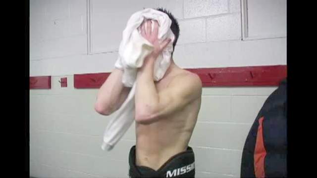Hard body hockey player jerks off