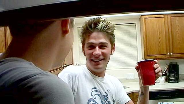 He bottoms in gay hardcore threesome