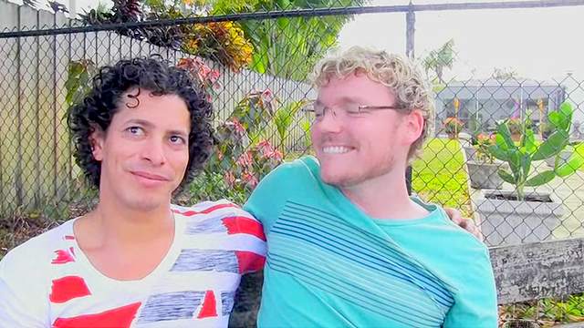 Cute gay guys in doggystyle anal scene