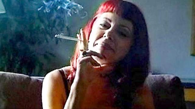 Cigarette, Clothed, Fetish, Redhead, Smoking, Solo girl