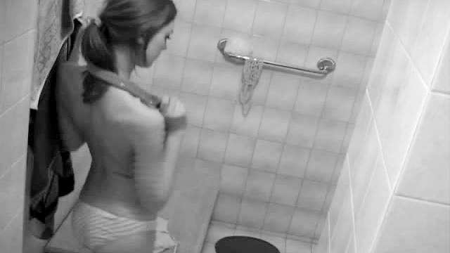 Voyeur teen in her bathroom