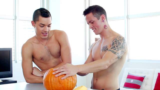 Pumpkin carving and hot gay anal