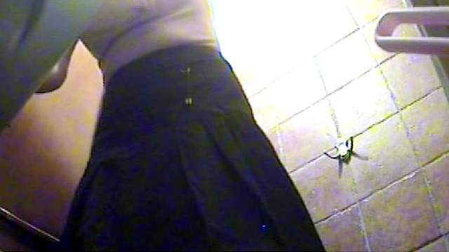 Public bathroom voyeur piss video