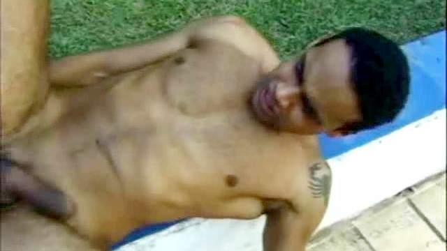Brazilian tgirl drives cock into his ass