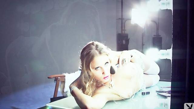 Super porn star Sascha Aleksander lying on the table!
