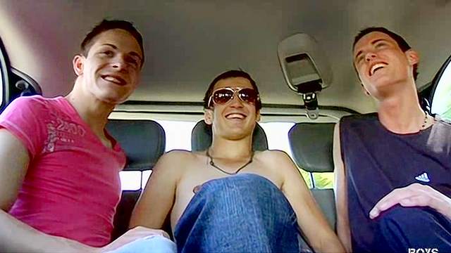 Dave Hilton, Justin Baber and Max Anderson in the hot van