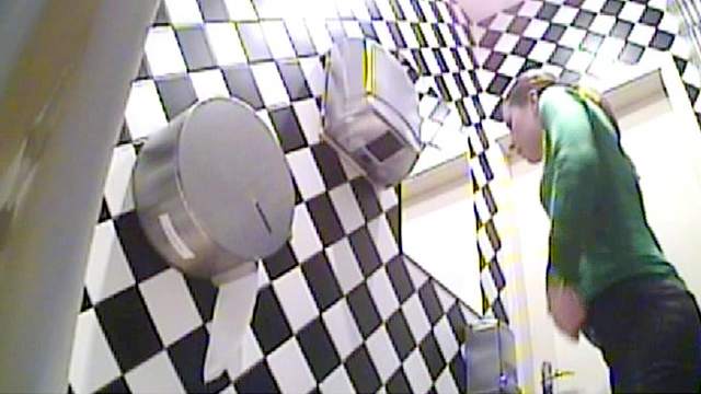 Sexy babe just pee in the toilet