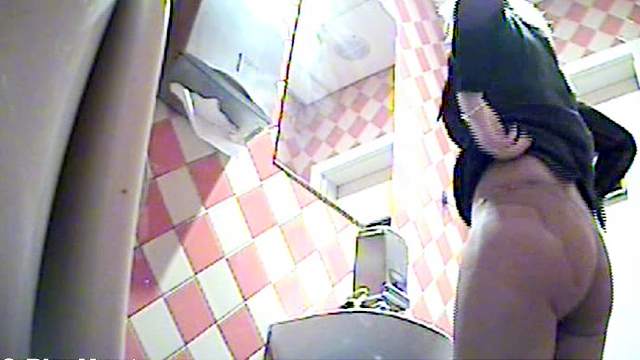 Busty babe being recorded on the hidden cam