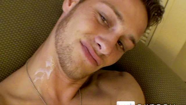 Chad Davis is wanking his dick in the bedroom