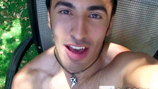 Outdoor masturbation with slender Gianni Luca