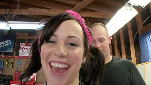 BDSM sex with slender brunette Lindy Lane