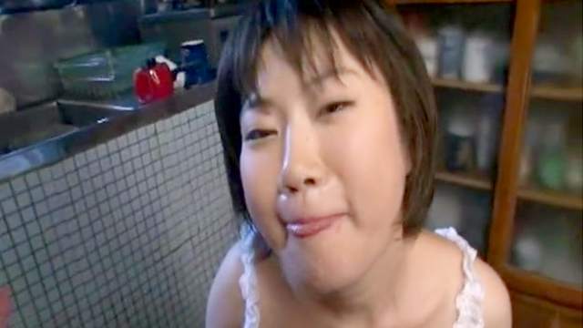 Petite chubby Asian gets cum in her mouth
