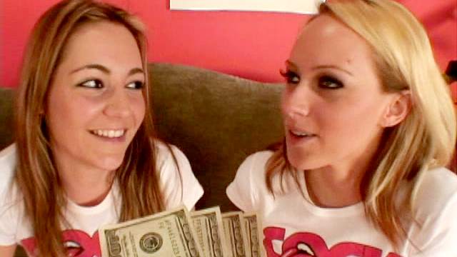 Cali Winters and Hayley Jade are sucking dick for cash