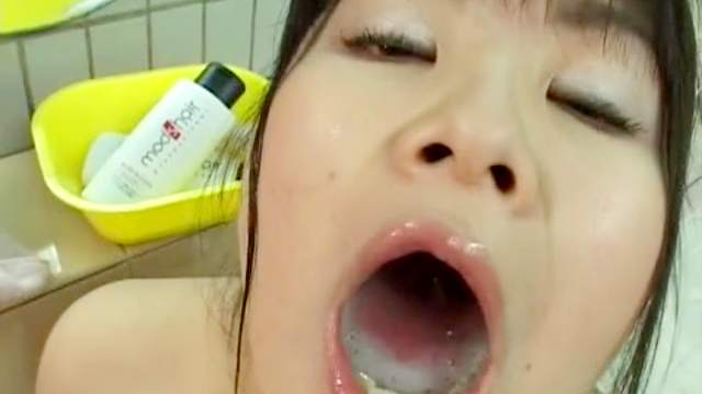 Perverted Asian babe is getting cum in her mouth