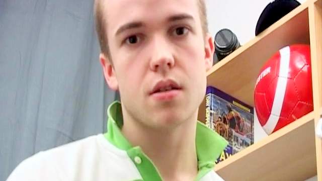 Innocent gay is wanking his long hard dick