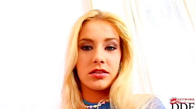 Sexy blonde Natalli sucks a horny ad hell dick