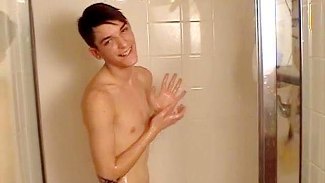Hot small teen is sitting and masturbating his cute cock