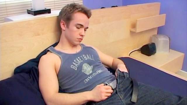 Hardcore gay is masturbating his small cock