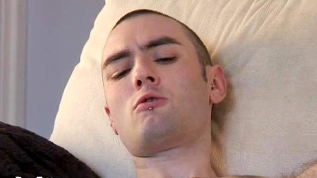 Hot bald dude is playing with his nice shaft