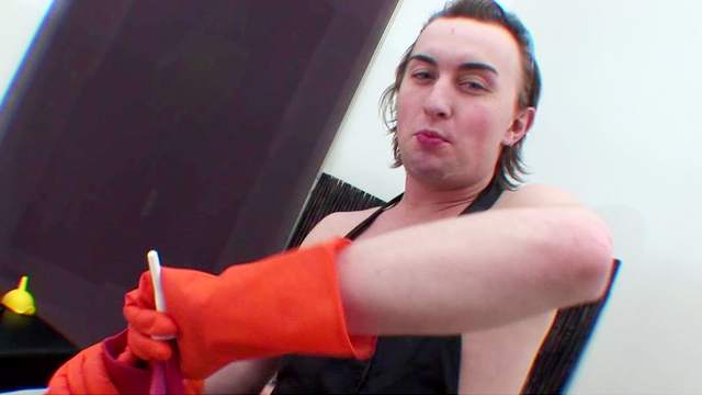 Sweet man with cute face cums on face of his friend