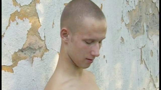 Outdoor masturbation with a slender gay