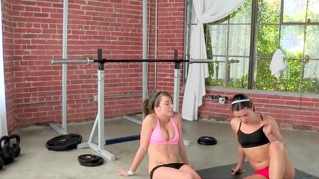 Alyssa Reece and Malena Morgan are fucking after workout